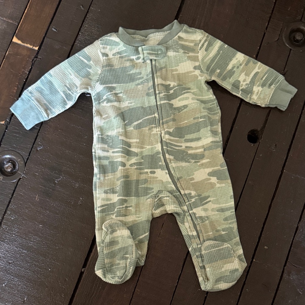 Carter's Green Camouflage Footed One Piece